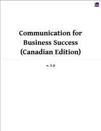 Communication For Business Success Canadian Edition