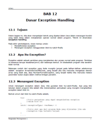 JENI Intro1 Bab 12 Penanganan Pesan Exception