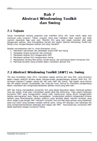 JENI Intro2 Bab 07 Abstract Windowing Toolkit dan Swing 2
