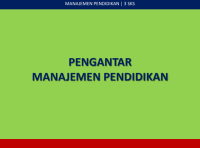 Pengantar Manajemen Pendidikan